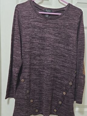 Papillon Blanc Marled Plum Crewneck Sweater